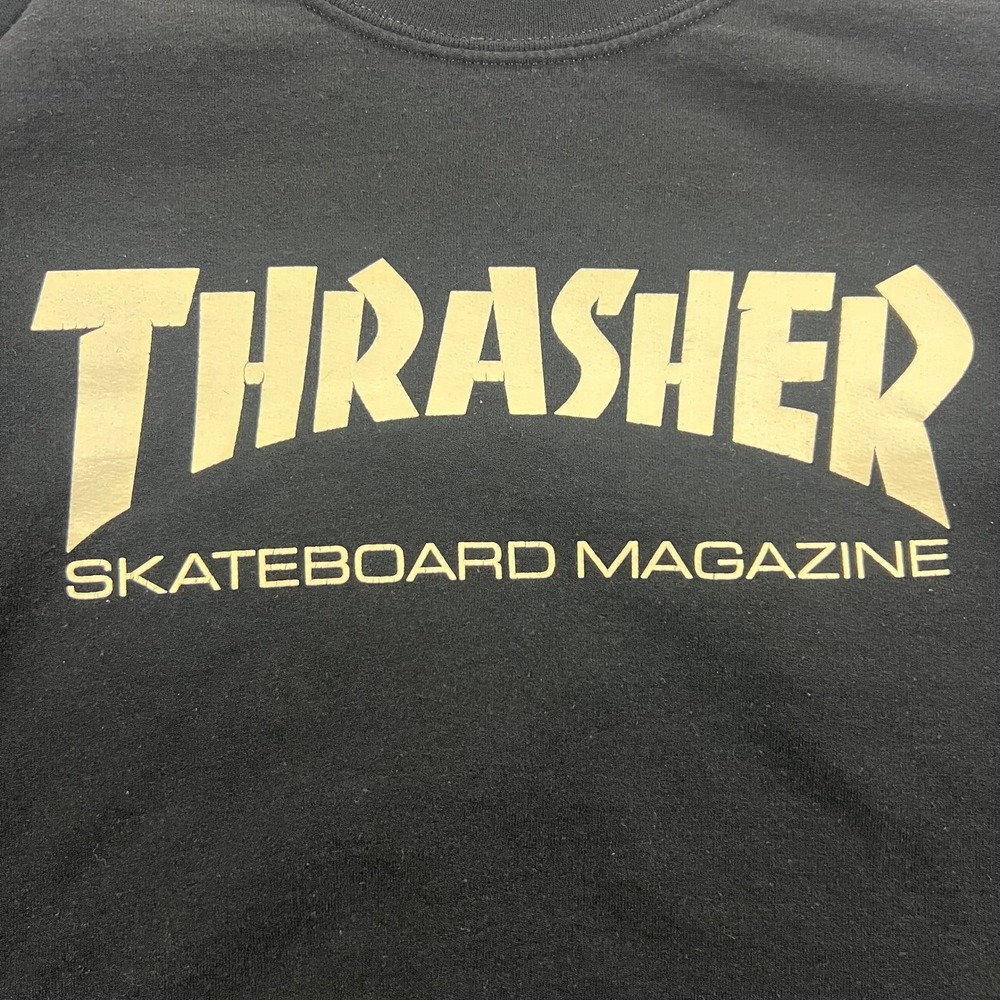 THRASHER Skateboard Magazine Sweatshirt Adult Small Black Graphic Pullover Skate - Picture 4 of 16